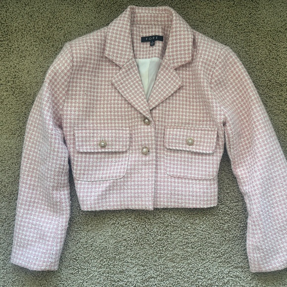 Pink Tweed Jacket Skirt Suit Set - Picture 3 of 6